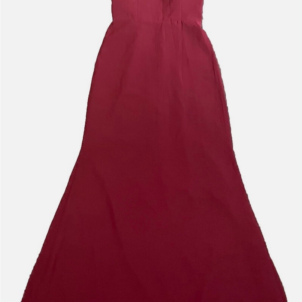 Kathy Ireland Strapless Burgundy Dress